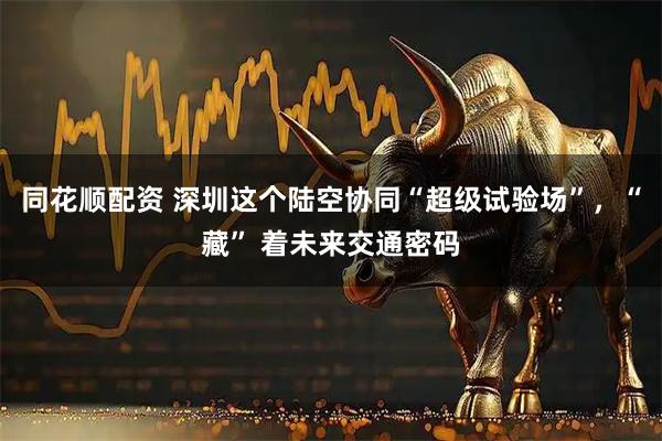 同花顺配资 深圳这个陆空协同“超级试验场”，“藏” 着未来交通密码