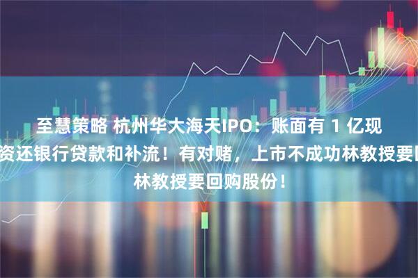 至慧策略 杭州华大海天IPO：账面有 1 亿现金却要募资还银行贷款和补流！有对赌，上市不成功林教授要回购股份！